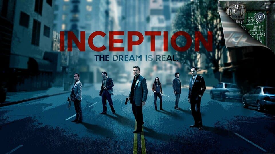 بازیگران اصلی فیلم Inception (تلقین) در یک خیابان