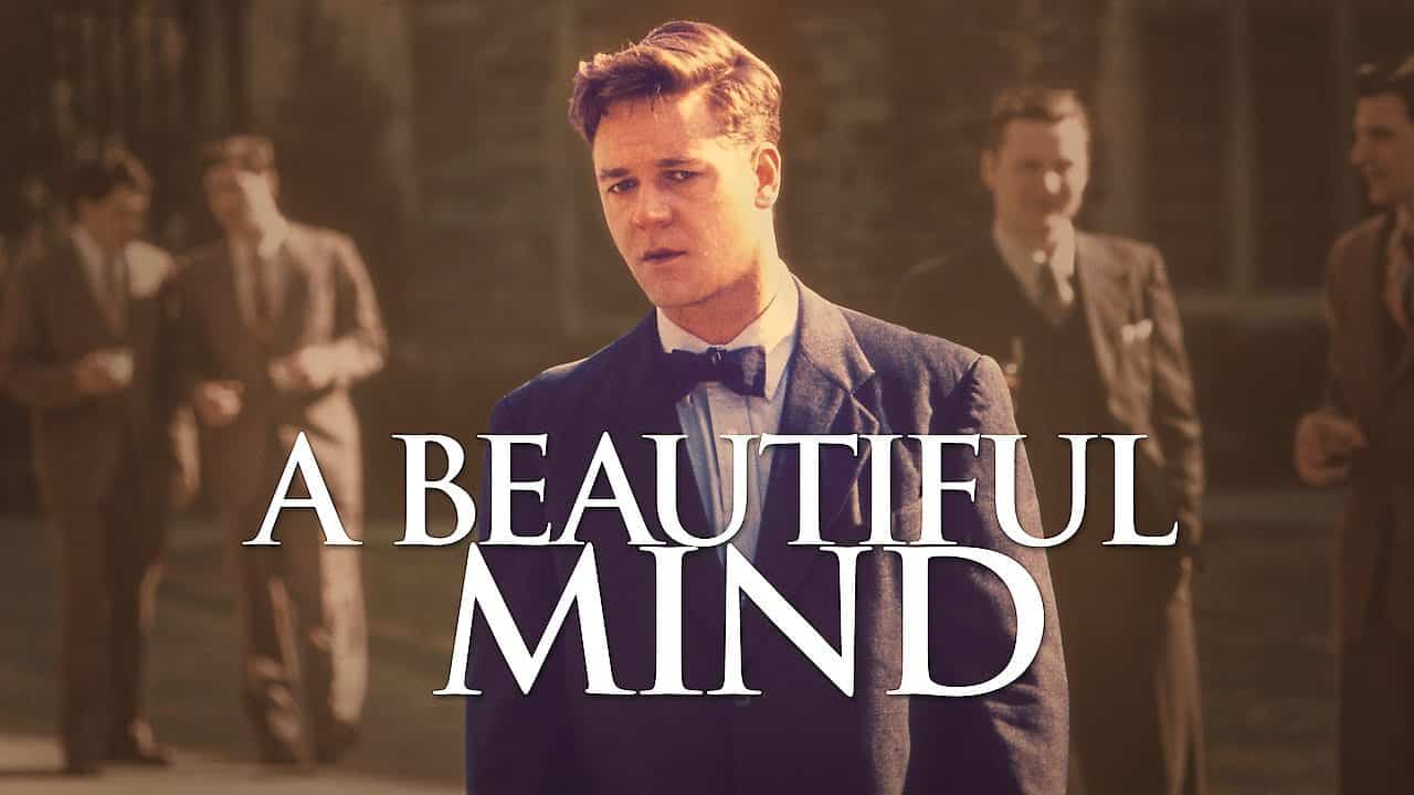 راسل کرو ایستاده در دانشگاه در فیلم A Beautiful Mind